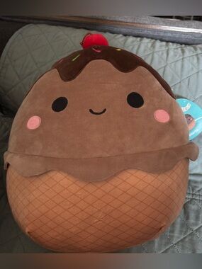 Squishmallows Chocolate Sundae Plush - Brown, Pink, Red, Black